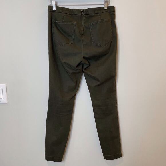 J.Crew Dannie Jeans Back Zipper Cropped Stretch Trip Dark Loden Olive Green 8 - Picture 6 of 14
